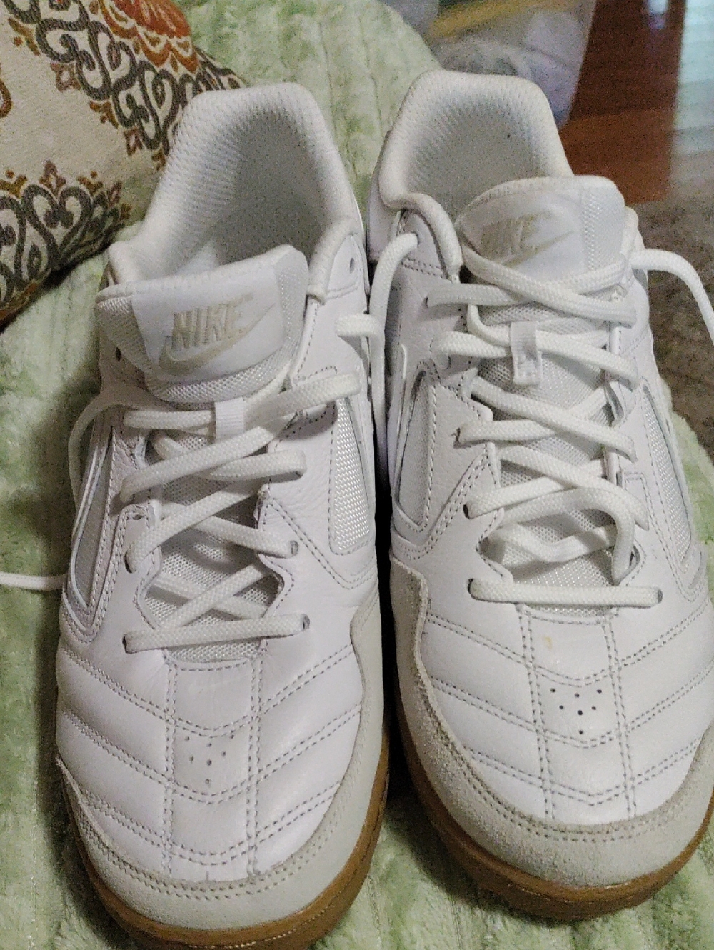 Nike White Athletic Shoes with Gum Soles